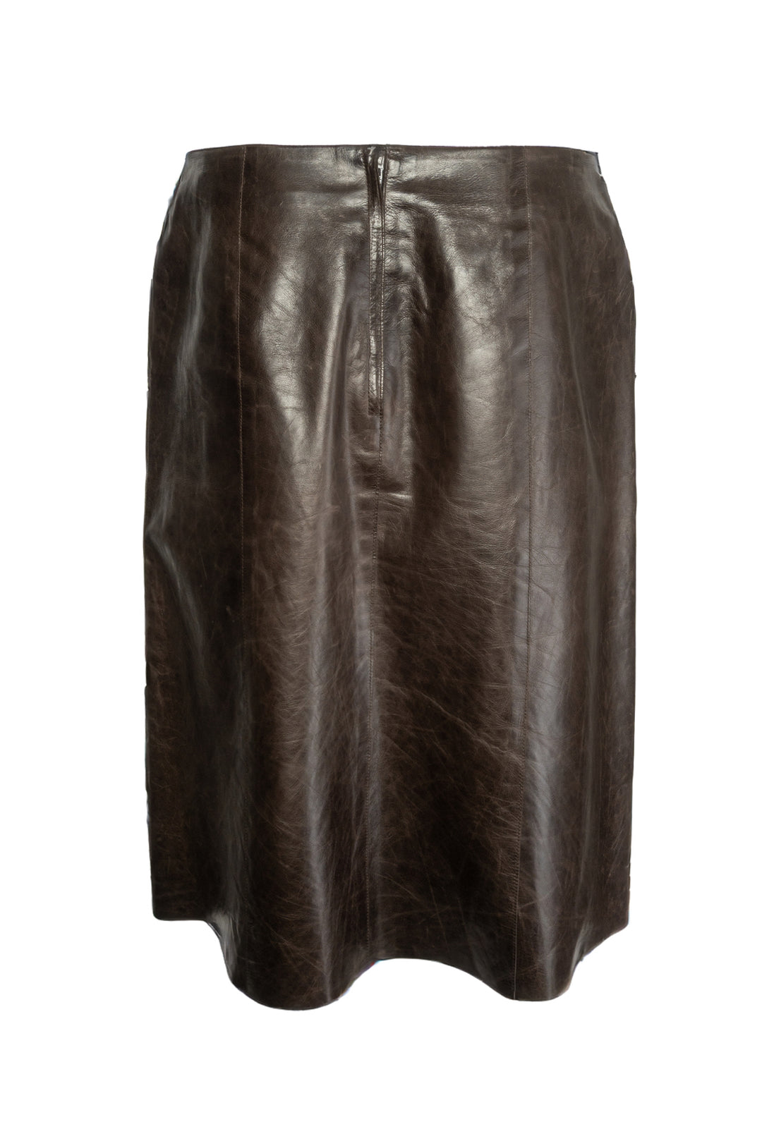 Chanel Size 42 2002 Crinkle Leather Pencil Skirt