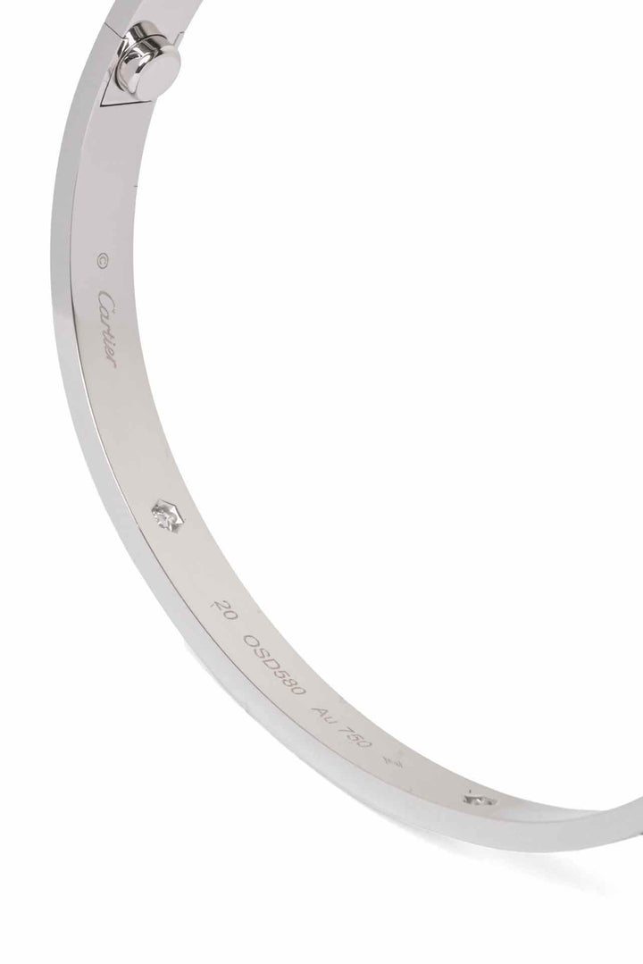 Cartier 18K White Gold 4 Diamond Classic Model Love Bracelet