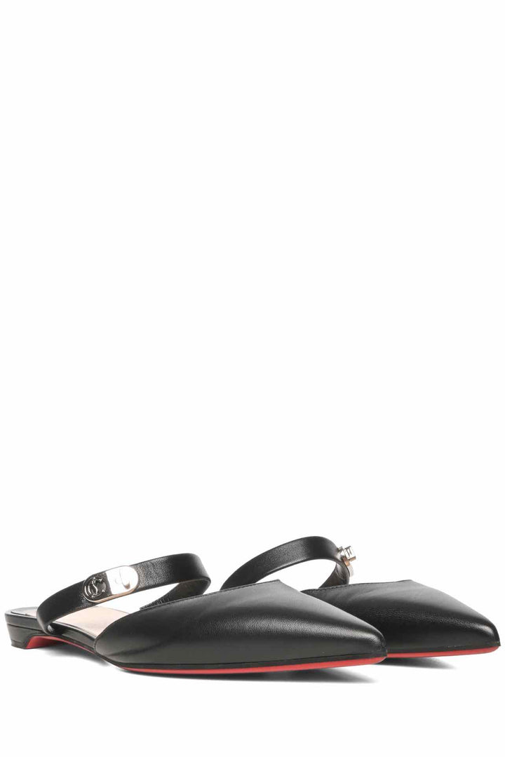 Christian Louboutin Size 38 Choc Lock Flat Mules