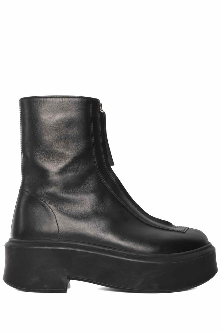 The Row Size 35 Leather Zipped Ankle Boots