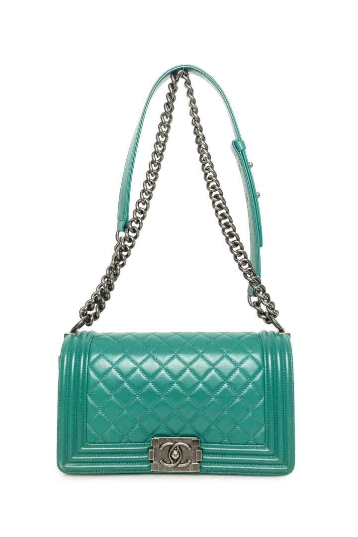 Chanel 2016-2017 Calfskin Quilted Medium Boy Bag