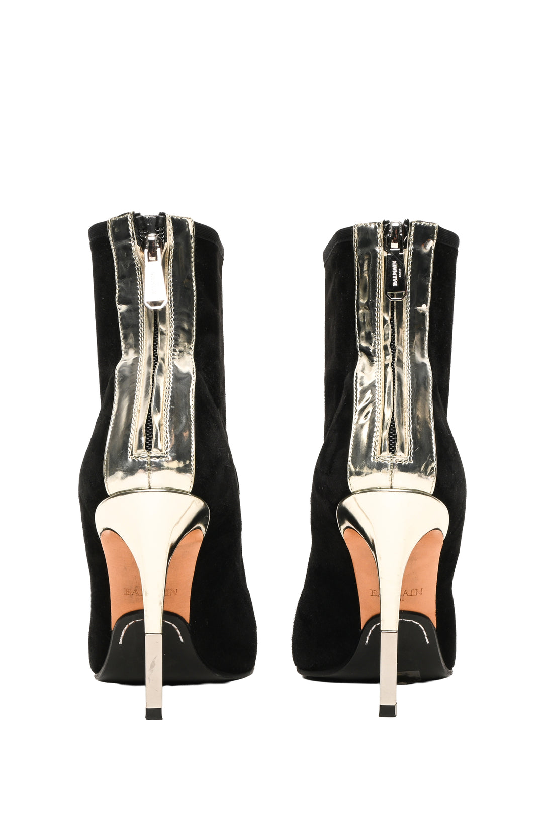 Balmain Size 39 Blair Metallic Pointy Toe Booties