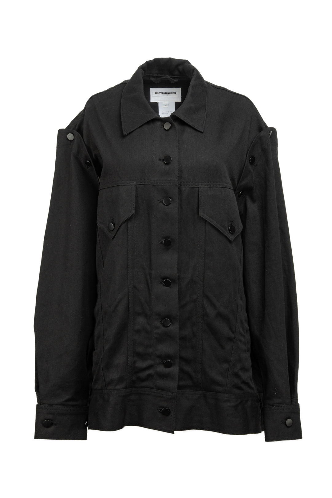 Melitta Baumeister Size 2 Detachable Sleeve Denim Jacket