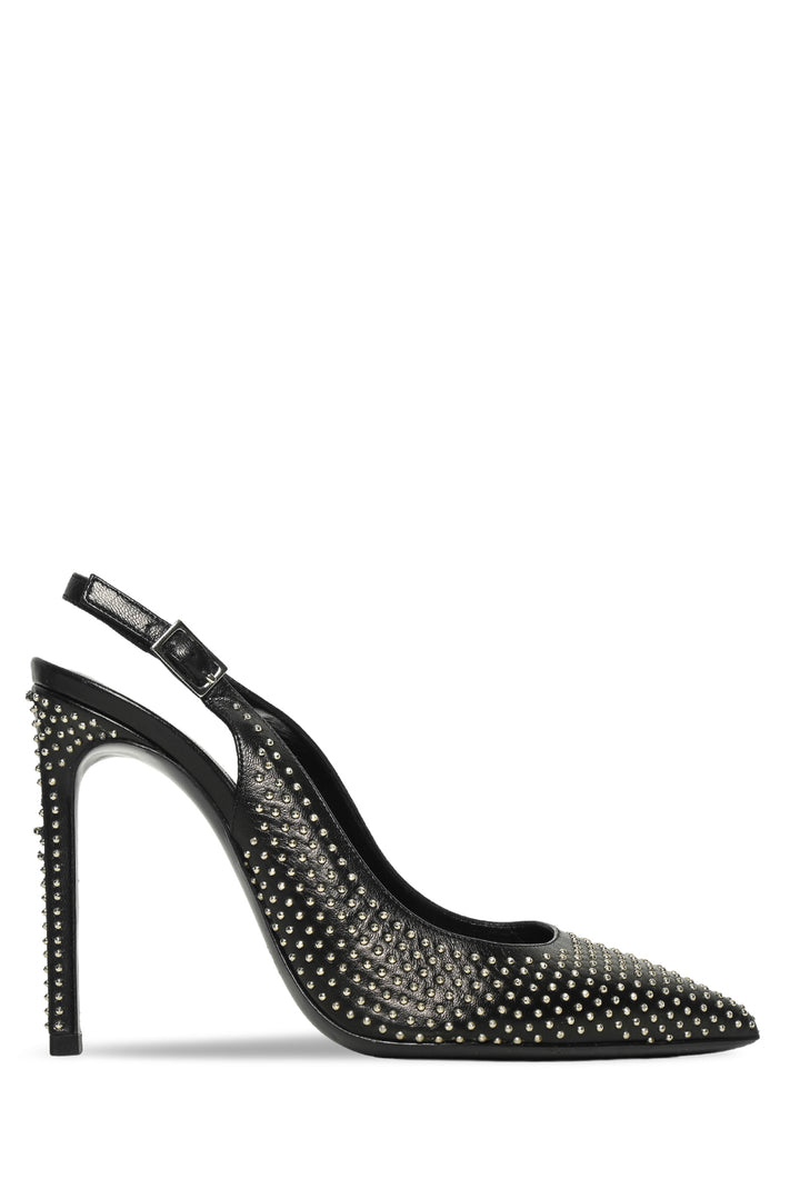 Saint Laurent Size 36 Leather Studded Slingback Pumps
