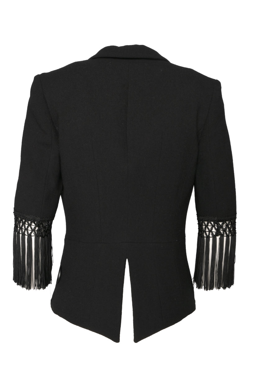 Andrew GN Size 36 Fringe-Trimmed Jacket