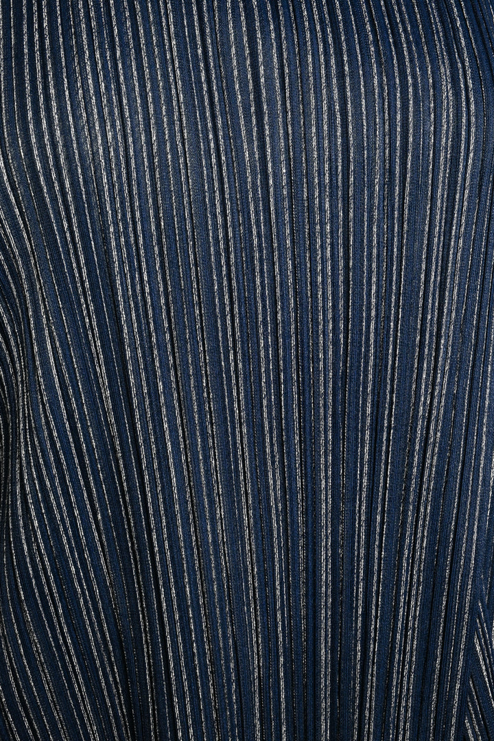 Pleats Please Size 5 Striped Pleated Cardigan