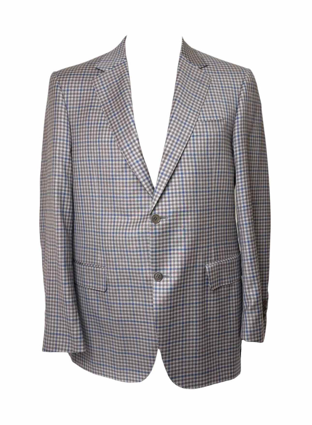 Canali Size 44 Men's Check Wool Blazer