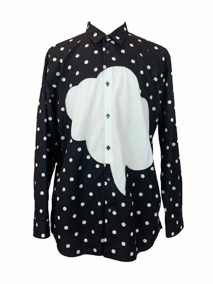 Comme Des Garcons Size XL Men's Polka Dot Print Shirt Long Sleeve