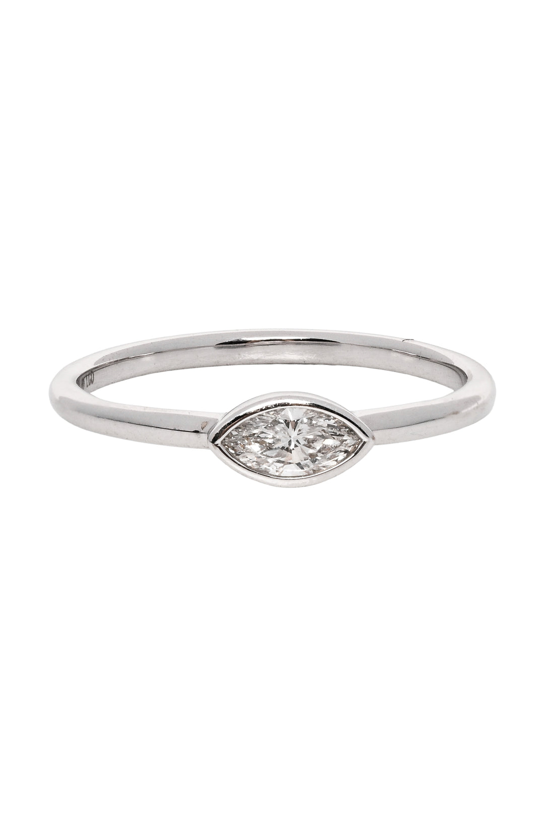 Saks Fifth Ave Size 7 14K White Gold & 0.25ct Lab Grown Marquise Diamond Ring