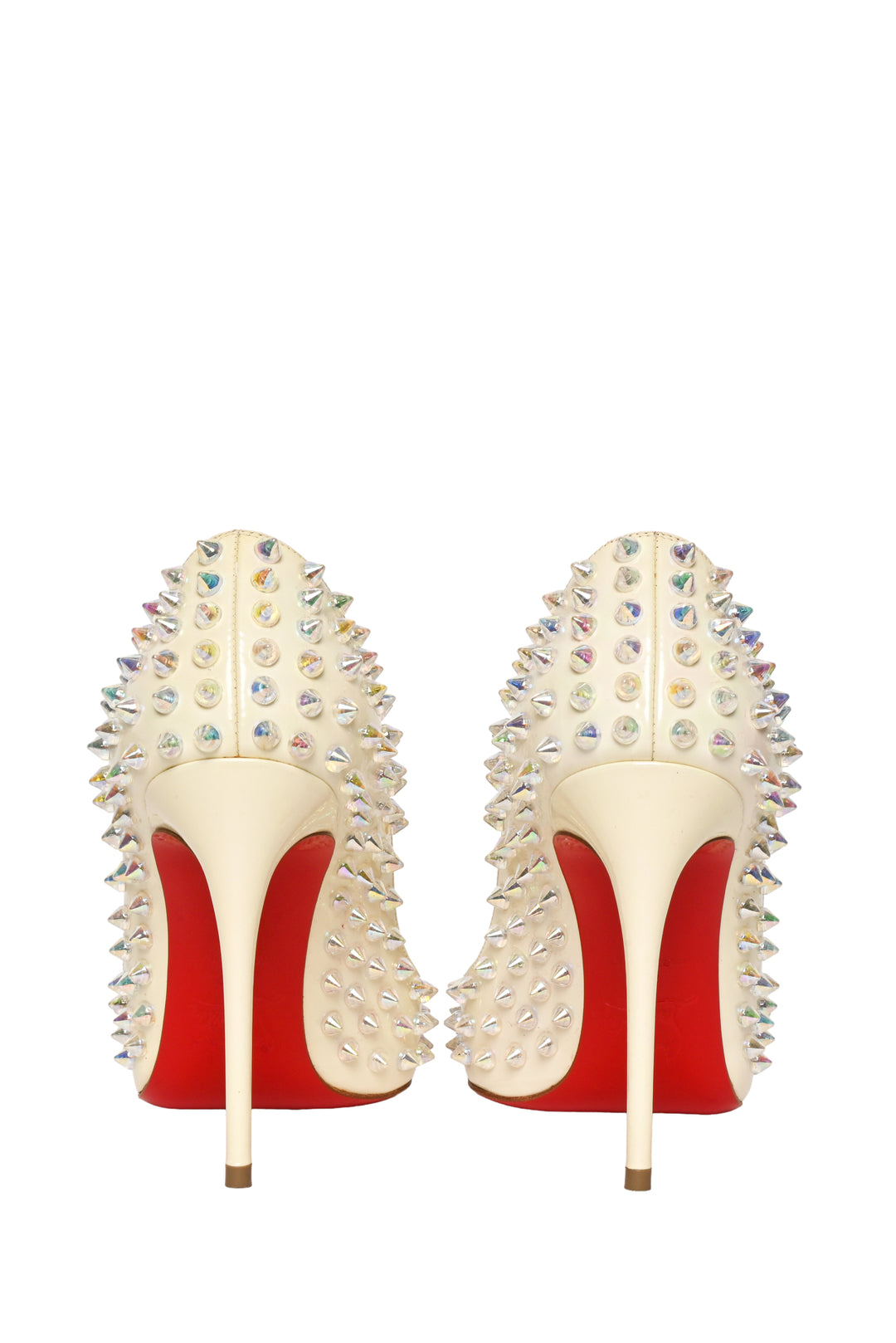 Christian Louboutin Size 35 Patent Leather Iridescent Spike 100 Pumps