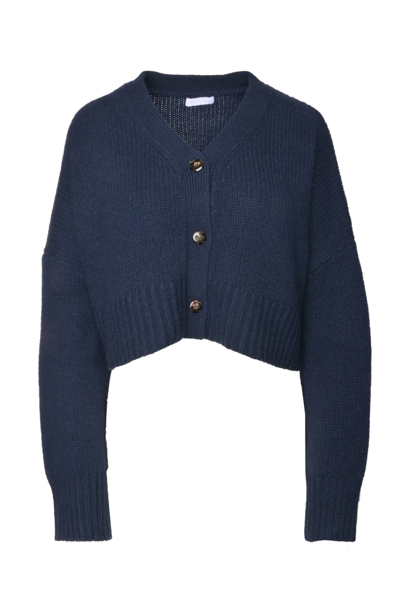 Sablyn Size L Cropped Boxy Cashmere Cardigan