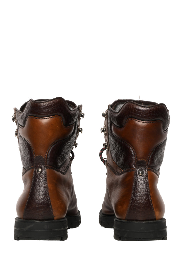 Gucci Size 8.5 Men's Leather Hiking Boots