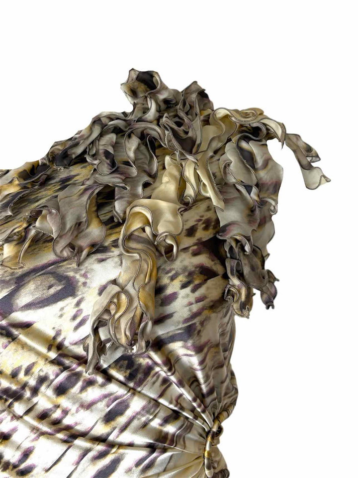 Roberto Cavalli Size 40 Silk Animal Print Dress