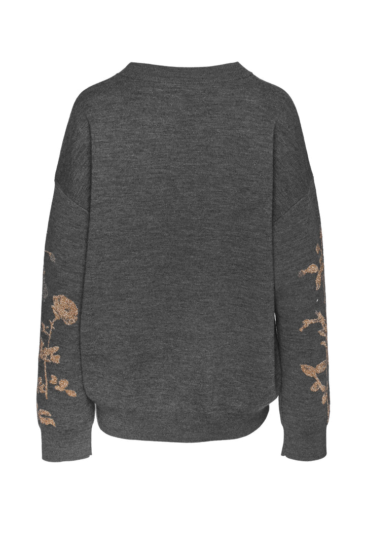 Dries Van Noten Size L Wool Floral Print Sleeve Sweater