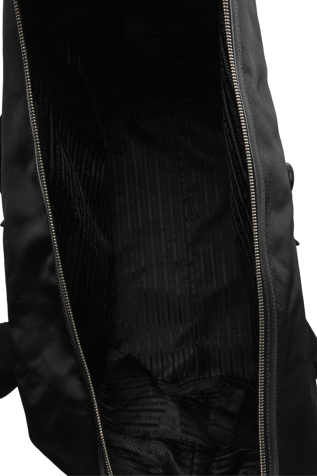 Prada Tessuto Nylon Logo Jacquard & Saffiano Leather-Trimmed Travel Duffle Bag