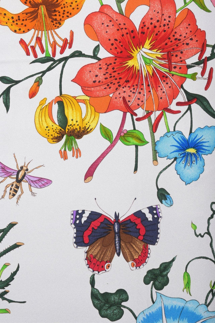 Gucci Printed Flora Silk Twill Carre