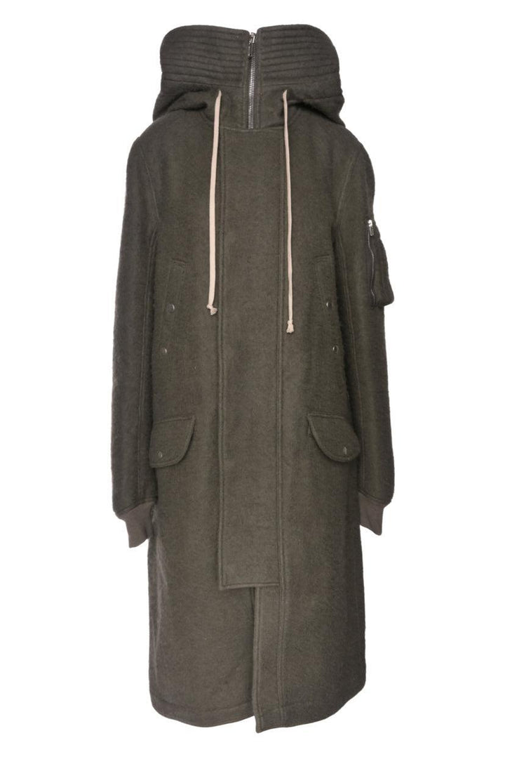 Rick Owens Size 40 Men's Sisyphus F/W 2018 Wool Hooded Coat
