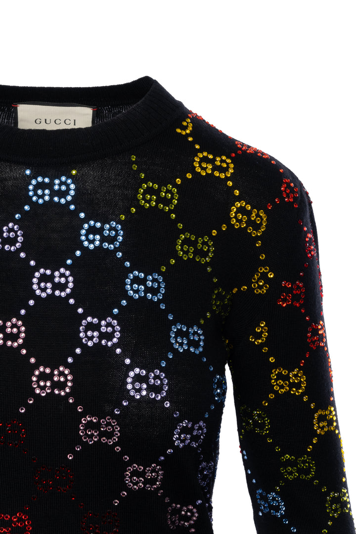 Gucci Size XS Crystal Embellished Sweater