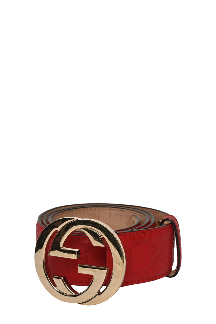 Gucci Size 38 GG Buckle Guccissima Leather Belt