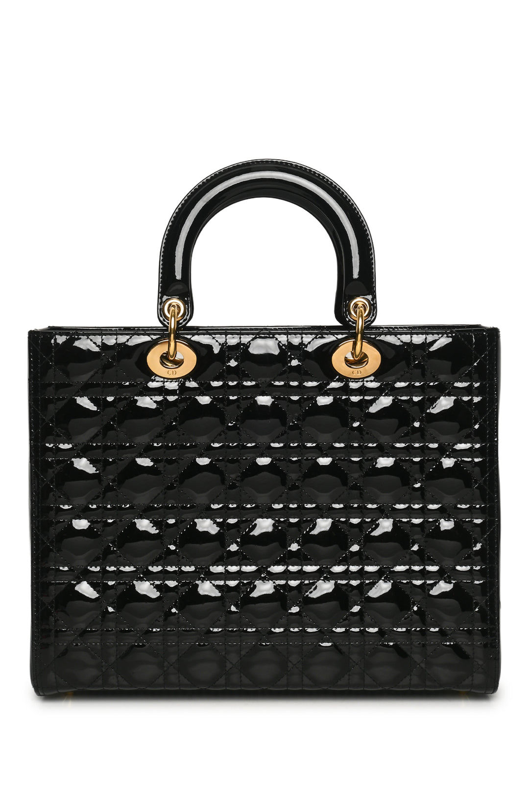 Dior 2012 Cannage Patent Leather Large Lady Dior Tote