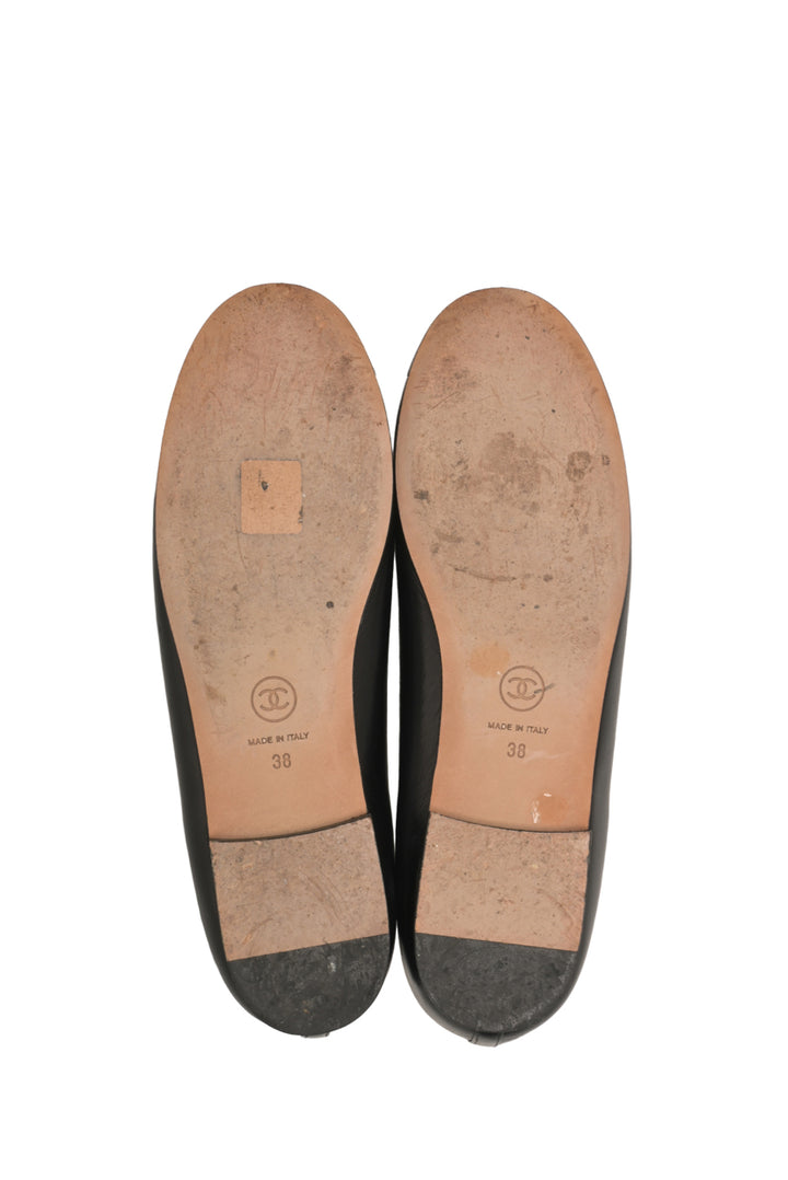 Chanel Size 38 Camellia Ballet Flats