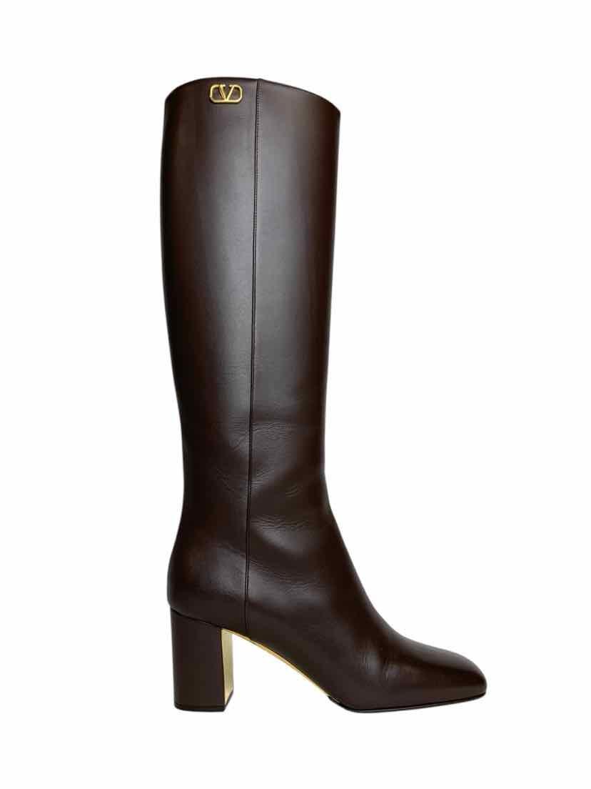 Valentino Size 37 VLogo Knee-High Boots