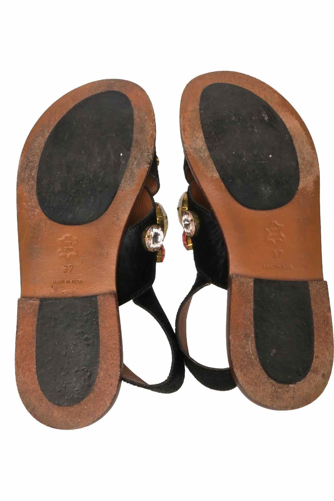 Marni Size 37 Crystal Embellished Pony Hair Slingback Sandals