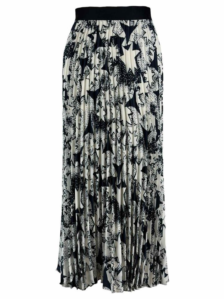Weekend Max Mara Size 4 Pleated Star Print Skirt