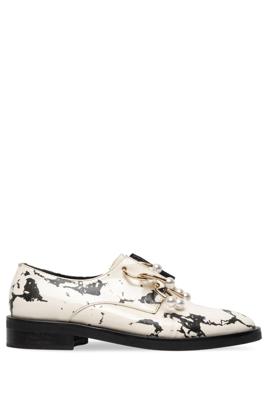 Coliac Size 37 Marble Pierced Slip On Oxford Flats