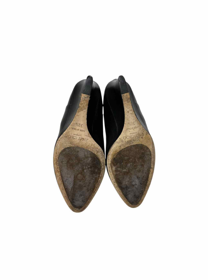 Jimmy Choo Size 38.5 Leather Wedge Ankle Boots