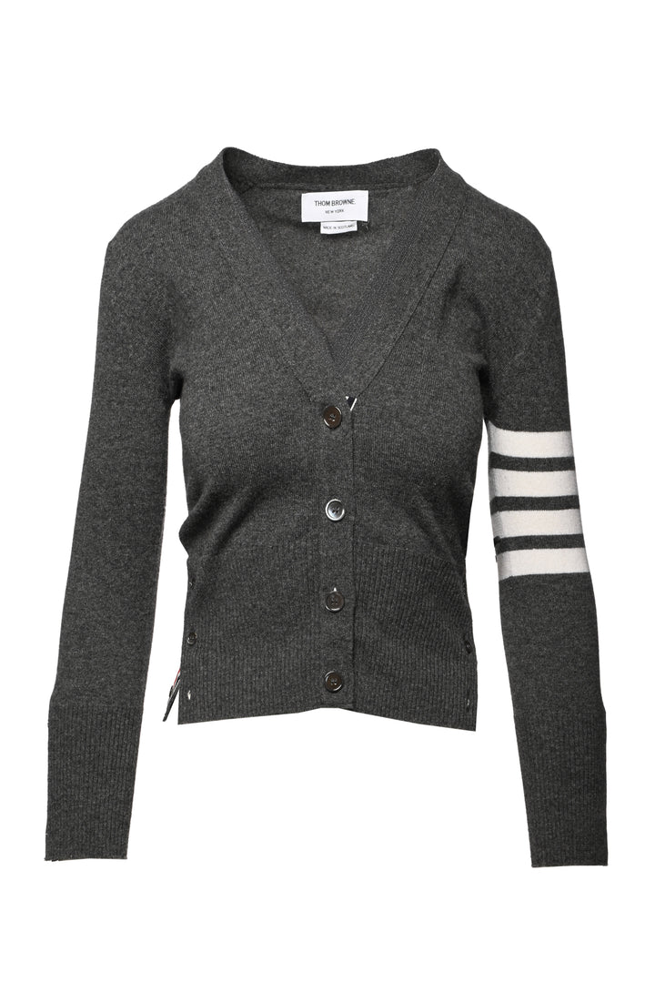 Thom Browne Size 38 4-Bar V-Neck Cashmere Cardigan