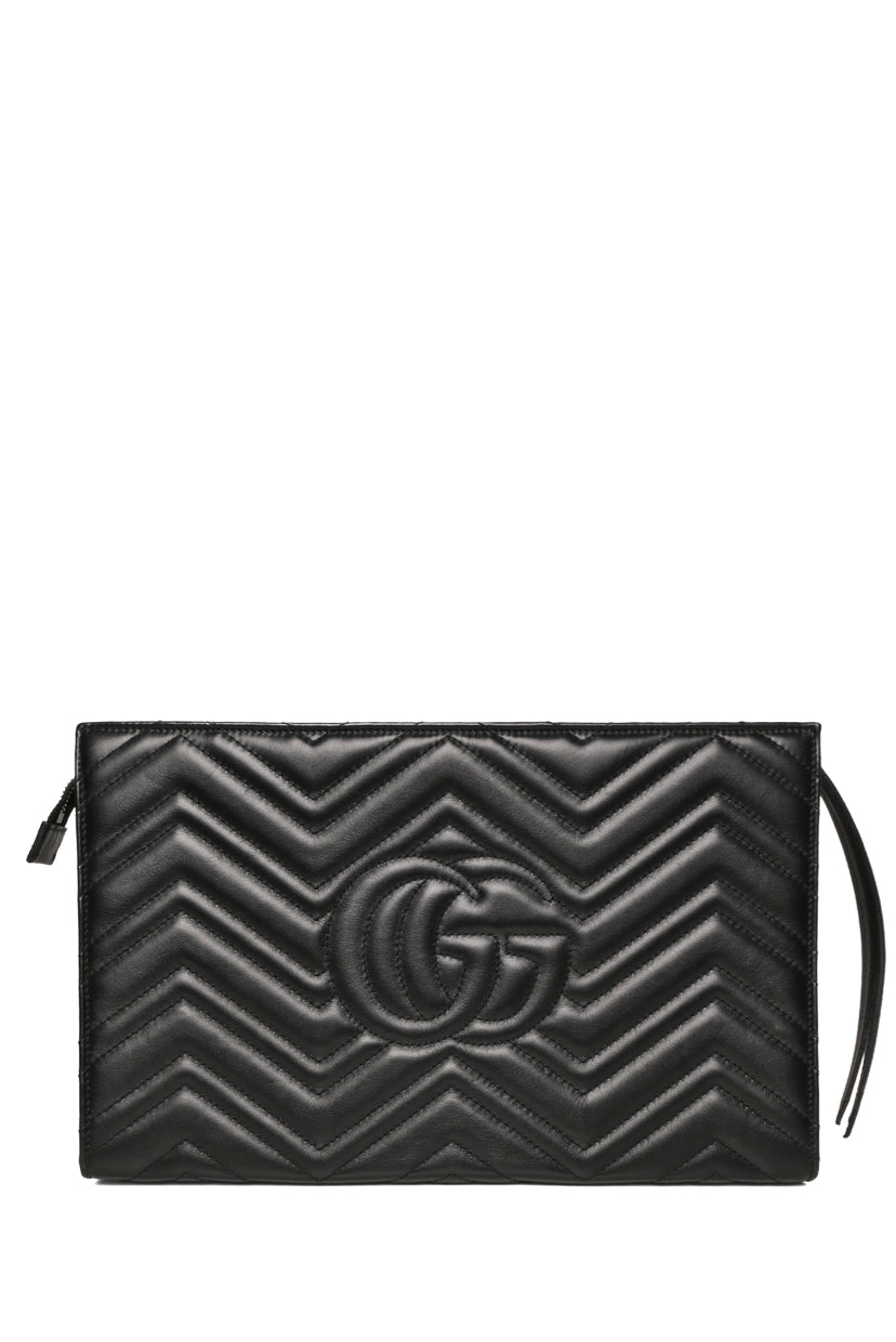 Gucci Matelasse Chevron Heart GG Marmont Clutch
