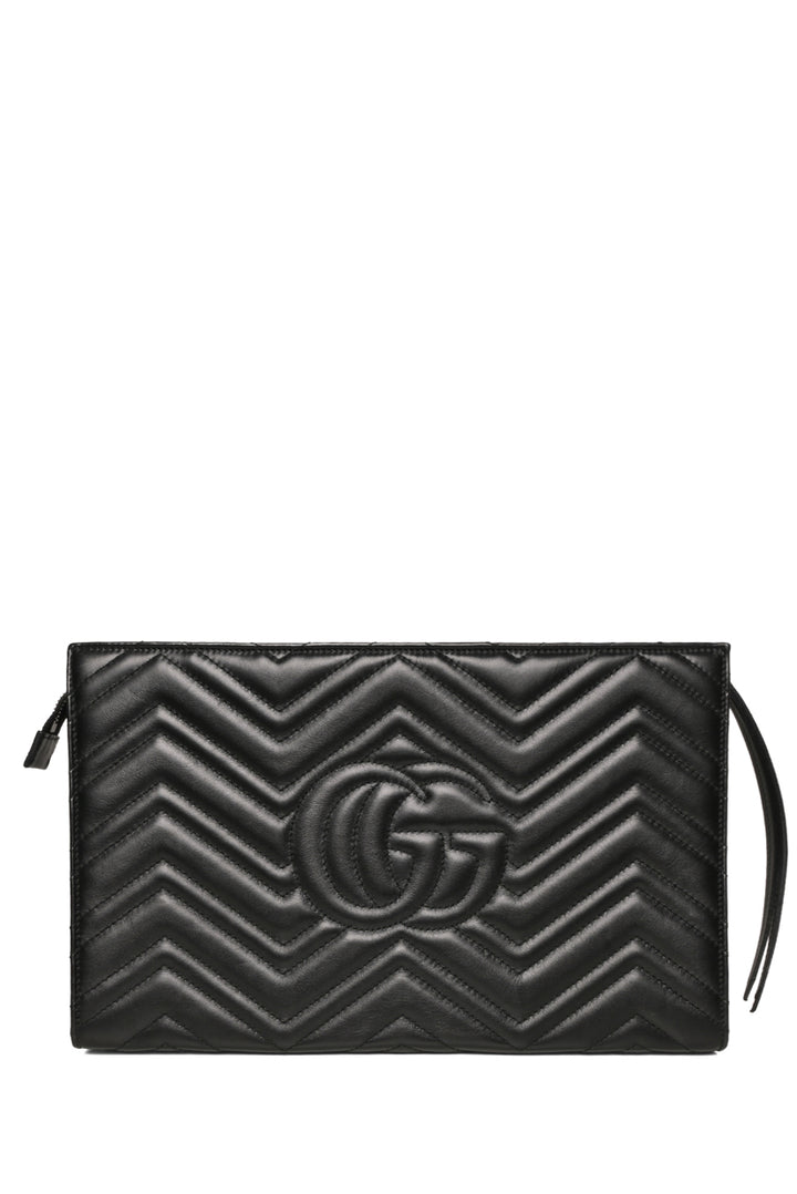 Gucci Matelasse Chevron Heart GG Marmont Clutch