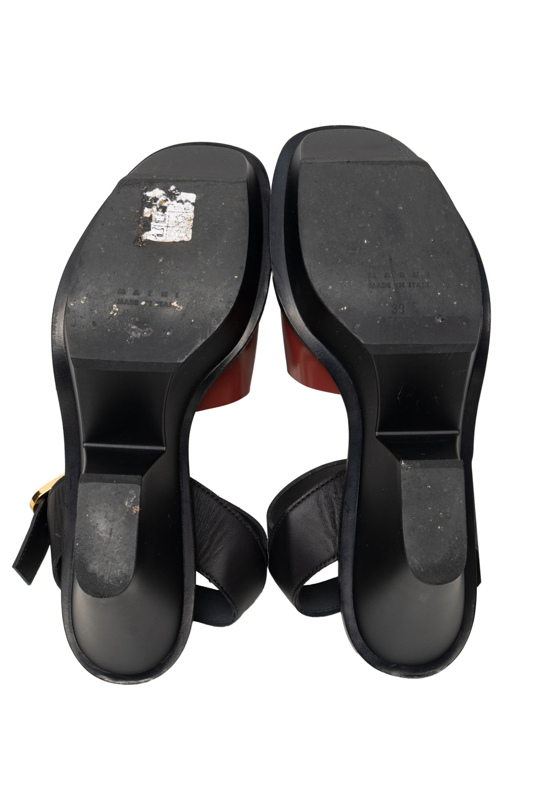 Marni Size 39 Leather Anatomic Platform Wedge Sandals