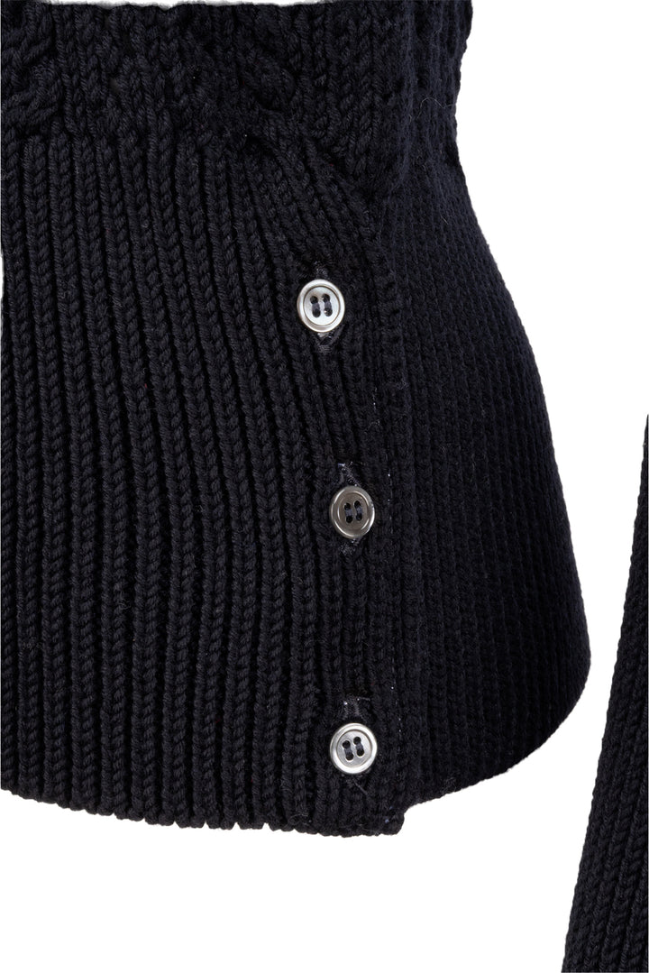 Thom Browne Size 44 Four Bar Pointelle Knit Turtleneck Sweater