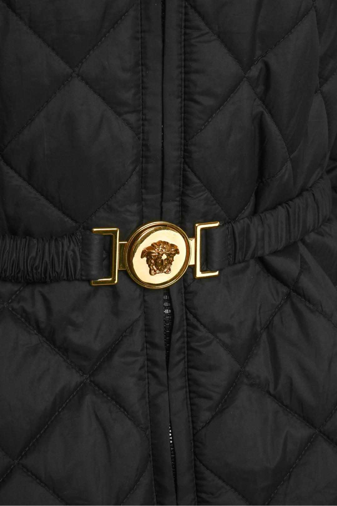 Versace Size 6 Quilted Belted Jacket