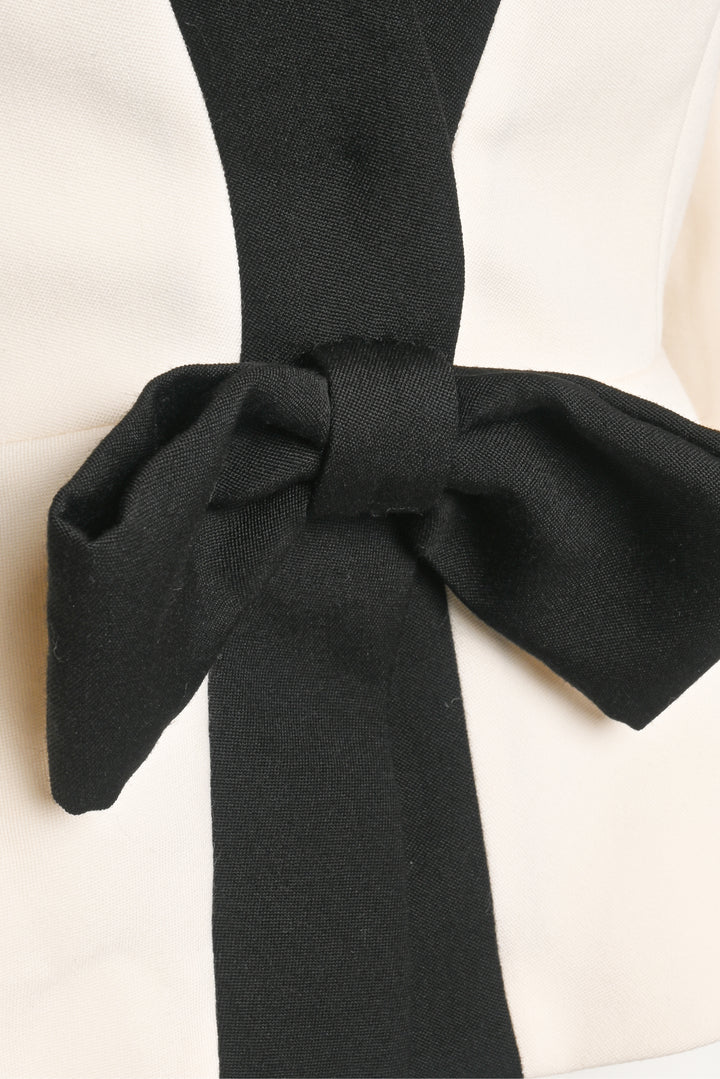 Alessandra Rich Size 40 Bow Front Shoulder Pad Blazer