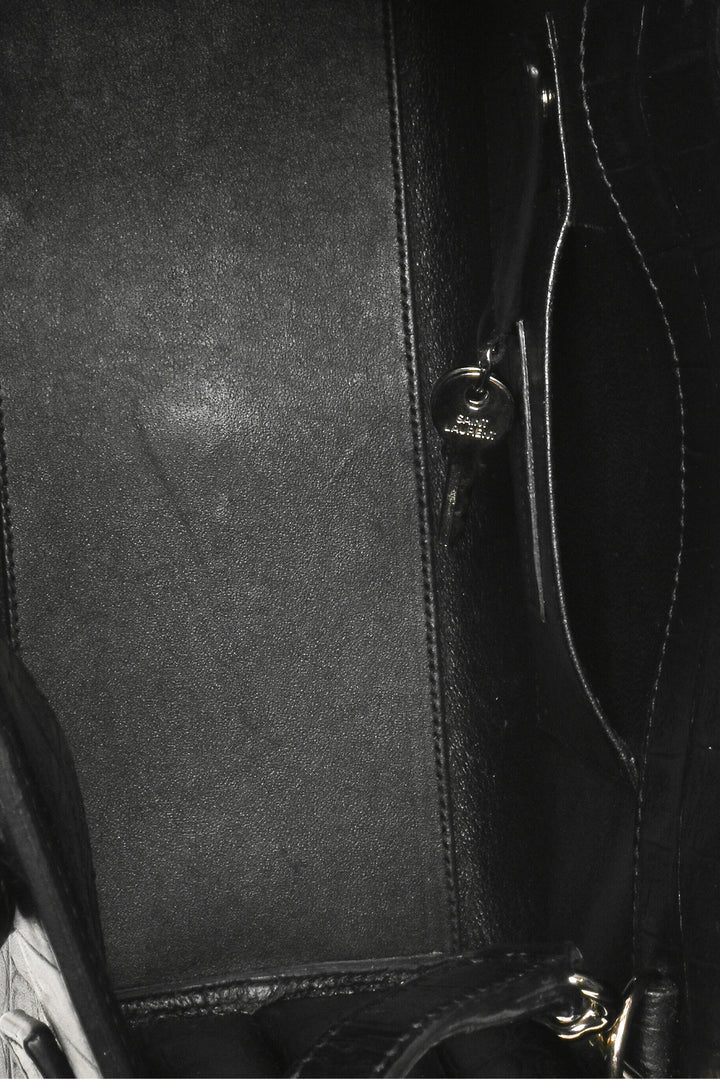 Saint Laurent 2015 Croc Embossed Baby Sac De Jour Tote