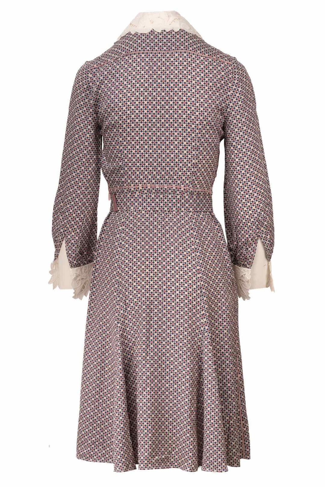 Fendi Size 0 Silk Printed Belted Dress