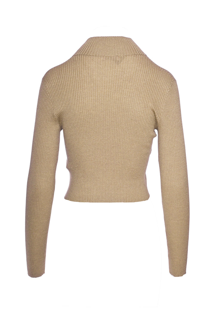 Brunello Cucinelli Size M Sparkle Cashmere & Silk Ribbed Turtleneck Tops