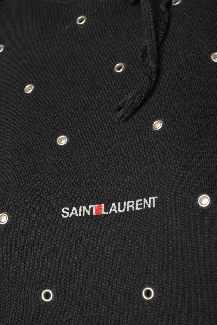 Saint Laurent Size M Rivet Studded Logo Hoodie