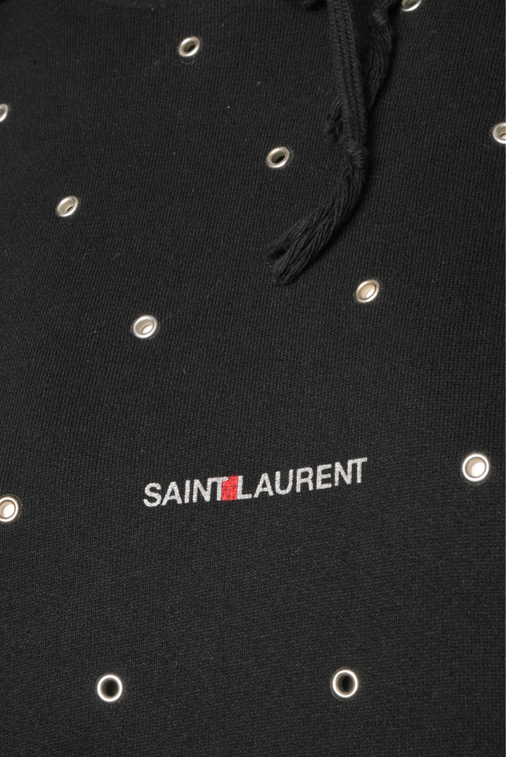 Saint Laurent Size M Rivet Studded Logo Hoodie