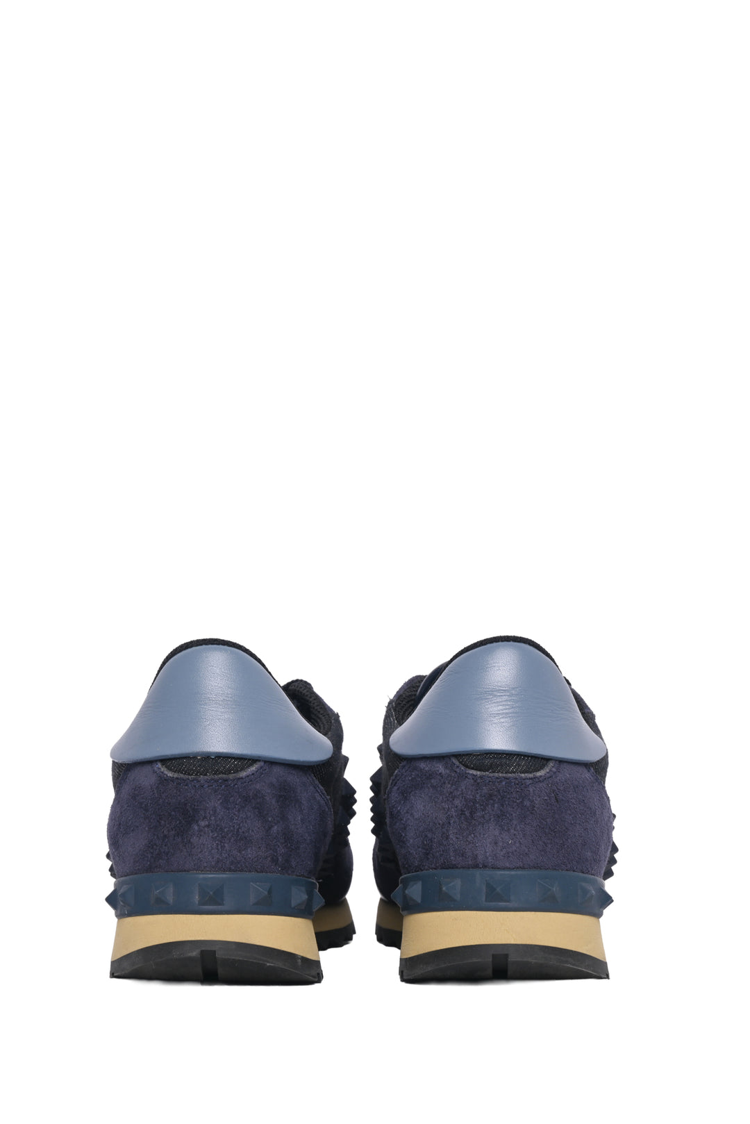 Valentino Size 35.5 Rockstud Denim & Suede Sneaker