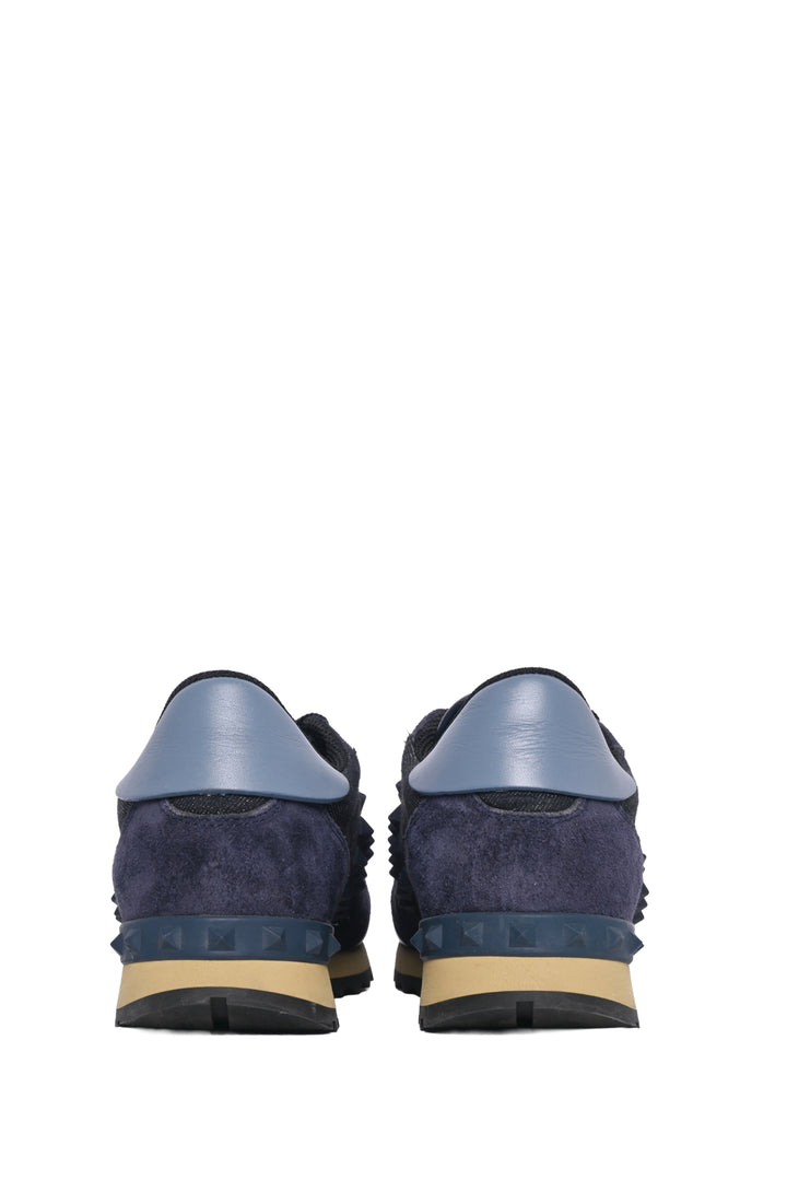 Valentino Size 35.5 Rockstud Denim & Suede Sneaker