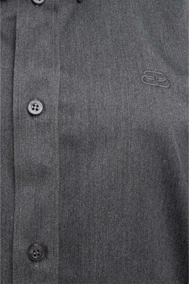 Balenciaga Size 34 Men's BB Embroidered Logo Shirt Long Sleeve