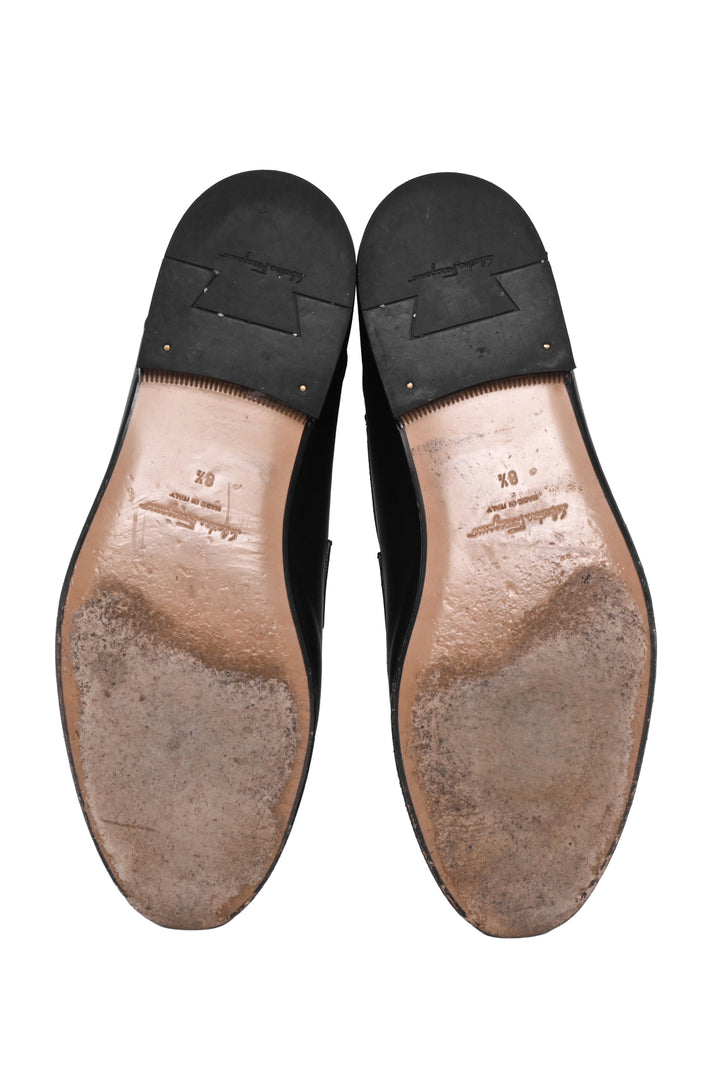 Salvatore Ferragamo Size 8.5 Leather Gancini Loafers