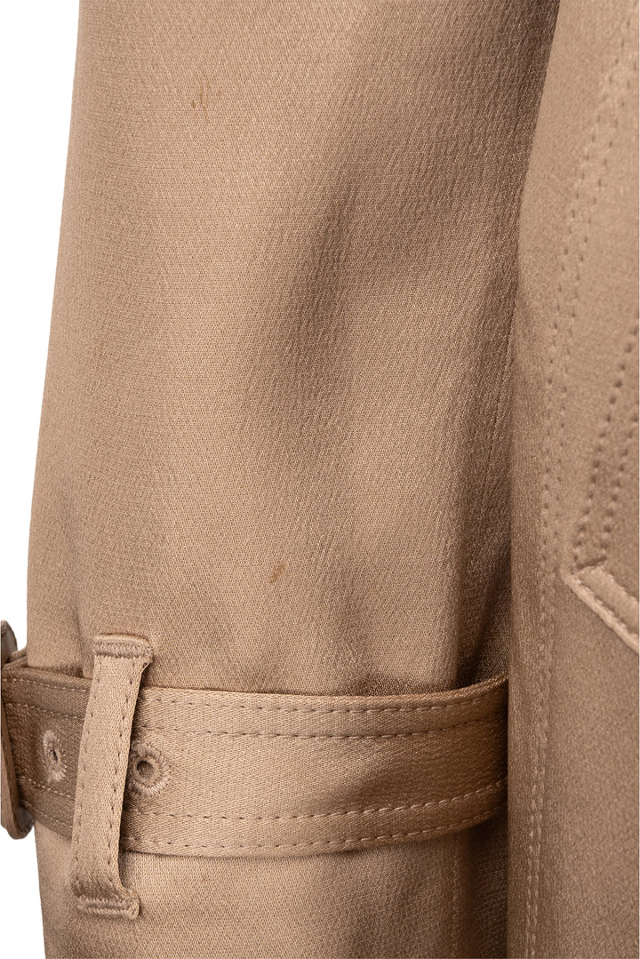 Burberry London Size 8 Silk Double Breasted Trench Coat