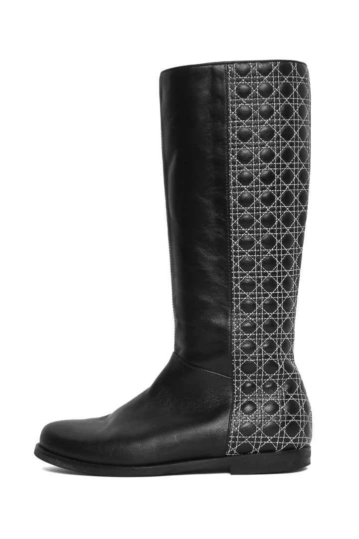 Dior Size 34 Cannage Quilted Tall Boots