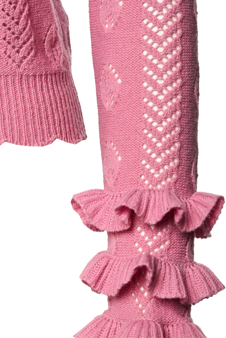 Gucci Size M Wool Eyelet Ruffle Turtleneck Sweater