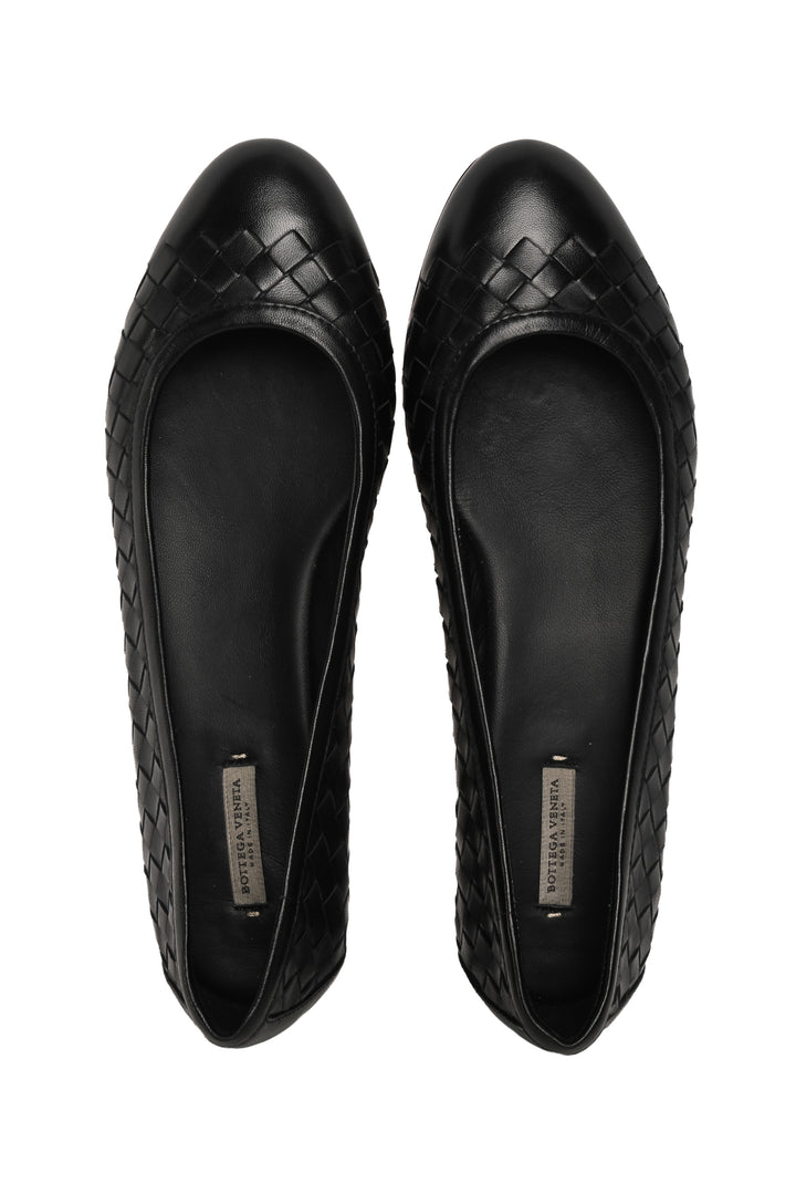 Bottega Veneta Size 36.5 Intrecciato Leather Ballet Flats